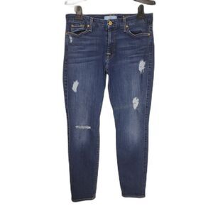 7 For All Mankind Distressed The Ankle Skinny Jeans